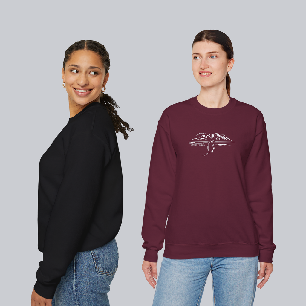 Lonely Penguin Crewneck Sweatshirt – Unisex Cozy Heavy Blend Pullover