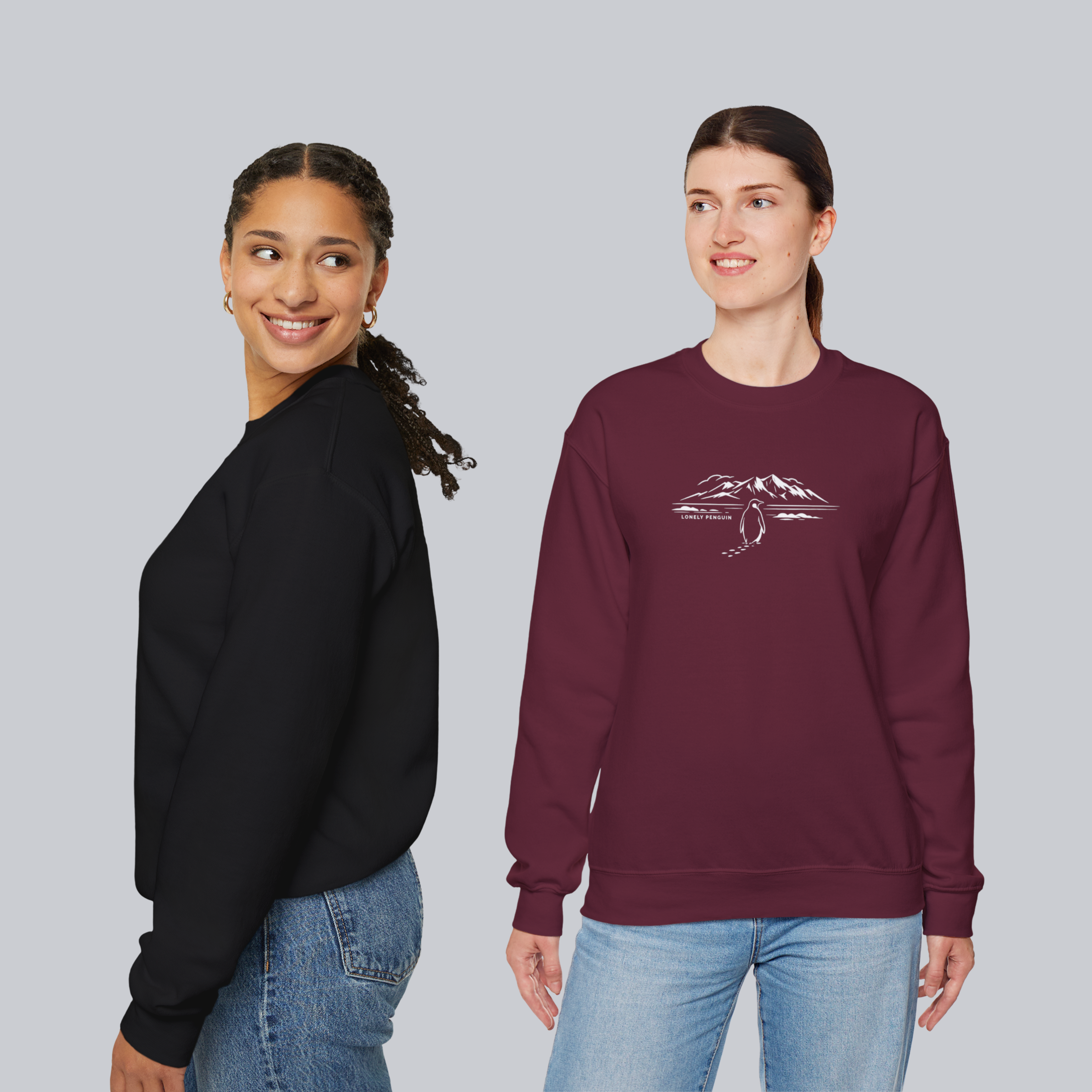 Lonely Penguin Crewneck Sweatshirt – Unisex Cozy Heavy Blend Pullover