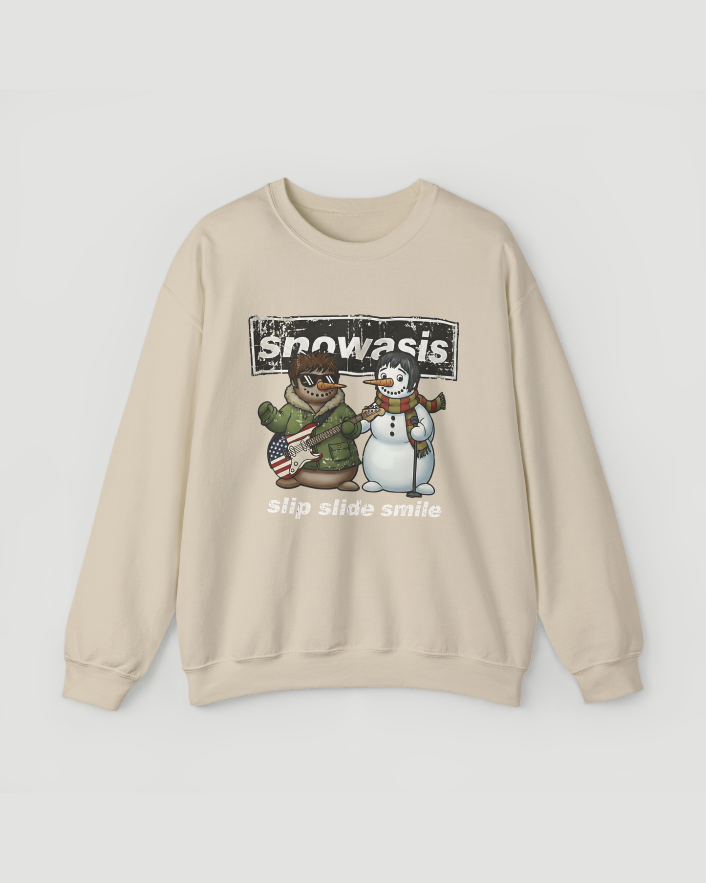 Snowasis Snowman Band Christmas Sweatshirt – Funny Music Lover Holiday Crewneck, Unisex Winter Pullover