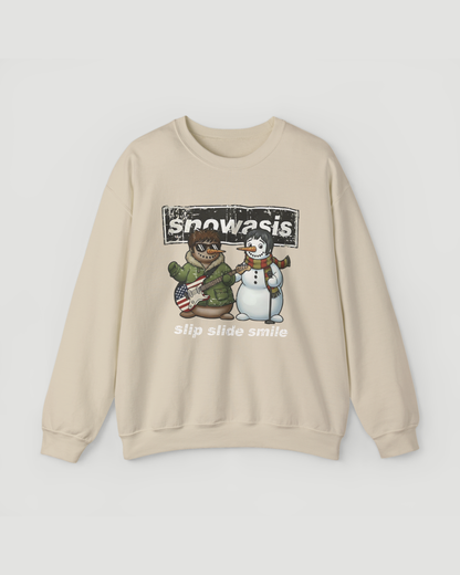 Snowasis Snowman Band Christmas Sweatshirt – Funny Music Lover Holiday Crewneck, Unisex Winter Pullover